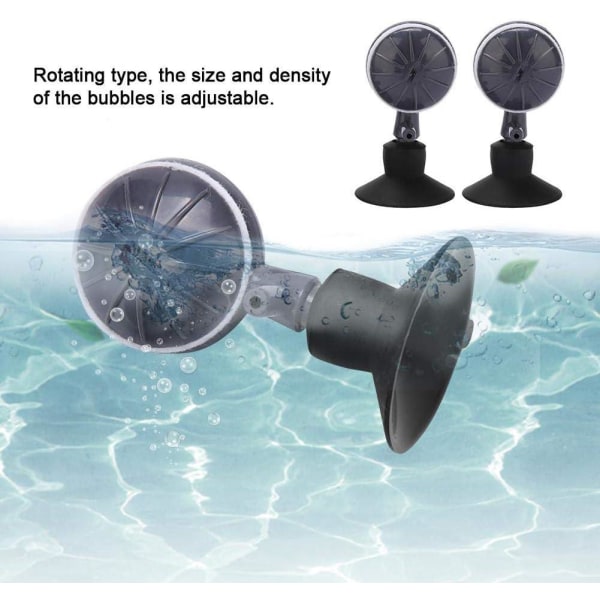 2 kpl ilmakuplakivi-imukuppi kalasäiliön kuplitin säädettävä pyörivä happidiffusori akvaarioille Hydroponinen pumppu akvaarioille