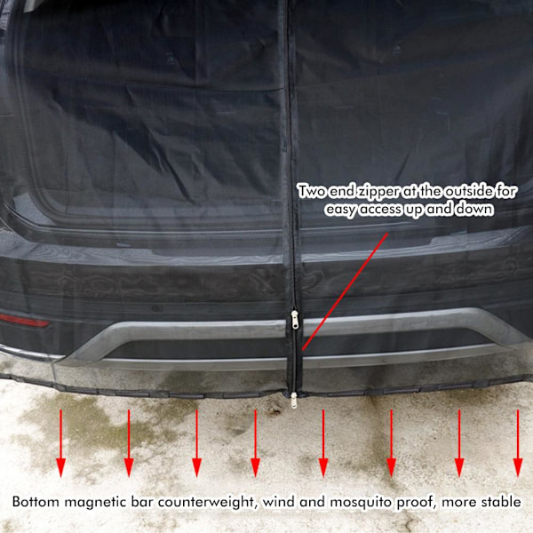Trunk Cargo Shade Cover Magnetisk bil Trunk Anti Mosquito Sunshade Screen Anti Flying Net Trunk Shade