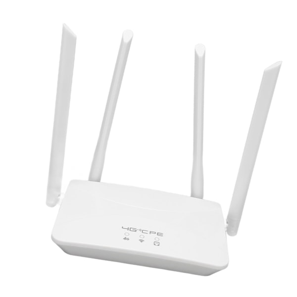 4G LTE -reititin 300Mbps 4 korkean vahvistuksen antennilla Mobiili hotspot Langaton WiFi -reititin SIM-korttipaikalla Euroopalle Aasialle 100‑240V EU-pistoke
