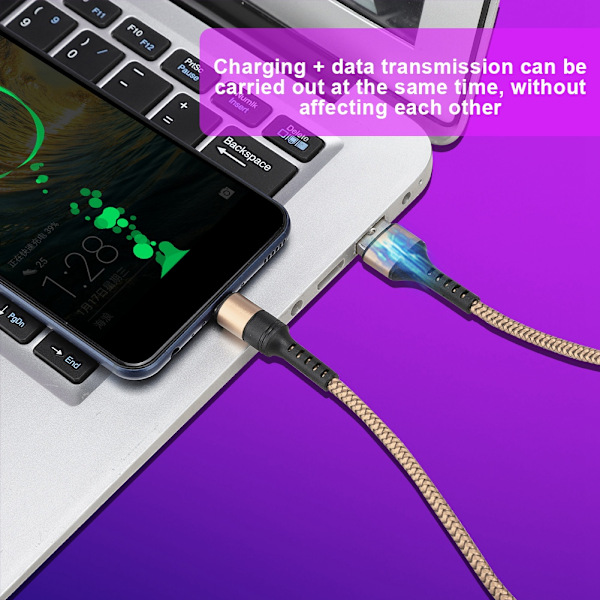 5A Supersnabb Laddning Typ C Datakabel för Huawei P10/P10 plus p20/P20 Pro 0.5m (Gyllene)