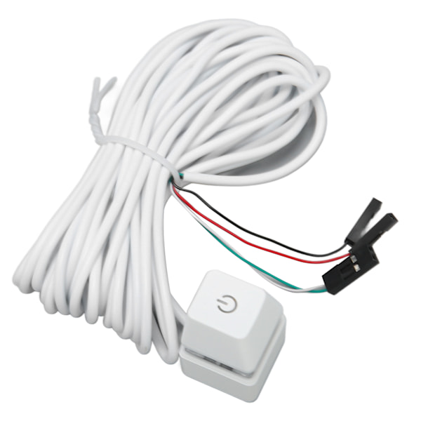 PC-strömbrytare Vit Mekanisk Tangent Blå Switch Bakgrundsbelyst Plug and Play PC-strömknapp för Dator Kontor Spel Grön Ljus 13,1 fot Kabel