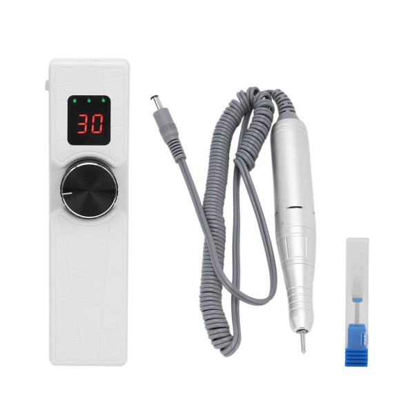 30000 RPM USB -laddning Elektrisk nagelborrmaskin Bärbar nagelslipningsmaskin (vit)