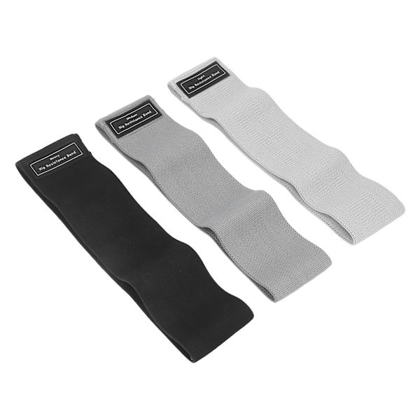 3 st Resistanceband för träning, hög elasticitet, bärbara träningsband för höft- och benformning C250 (Ljusgrå, Mellangrå, Svart)