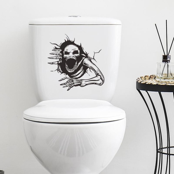 Halloween Broken Skull Mand Badeværelse Stickers Badeværelse Toilet Stickers Hjem Wall Stickers Decals