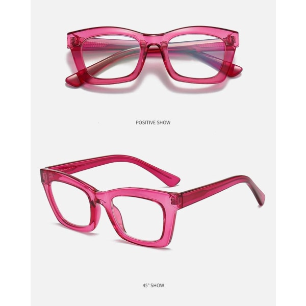 Gennemsigtige anti-blå lyse solbriller med stort stel - gennemsigtig pink, nye retro solbriller, førsteklasses sans for trend