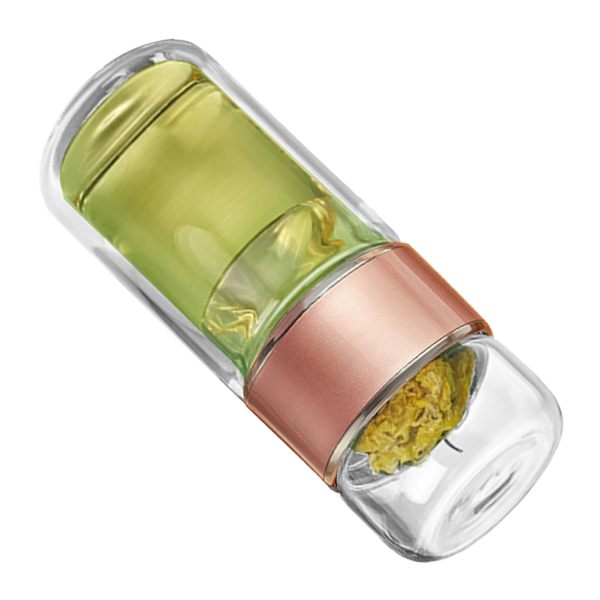 280ml Te- och Vattensepareringskopp Dubbellagers Isolering Transparent Teinfuserflaska för Daglig Användning Roséguld