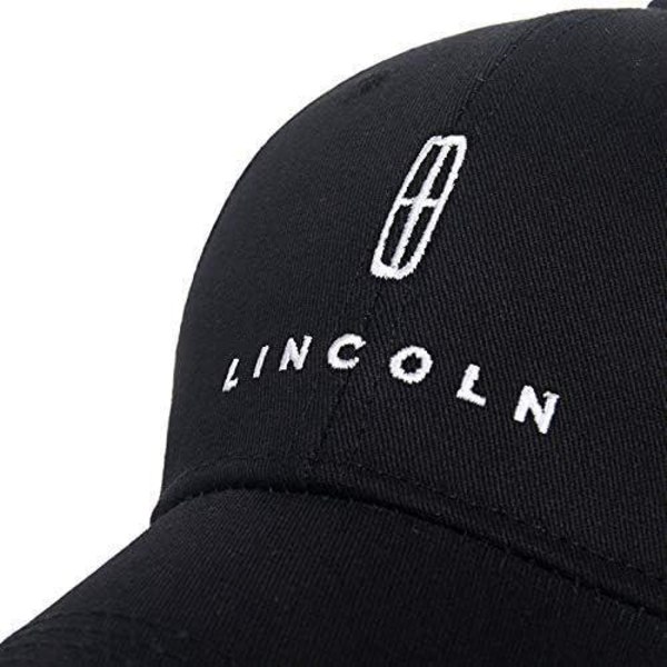 Justerbar baseballcaps med brodert logo for menn og kvinner Autoracerbil reiselue Kompatibel med Lincoln, biała