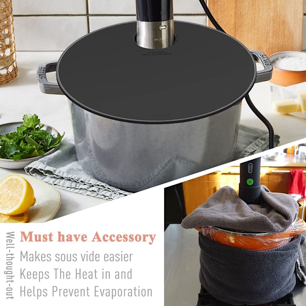 Sous Vide-lokk for matlaging Silikon Sous Vide-lokk for lagergryter