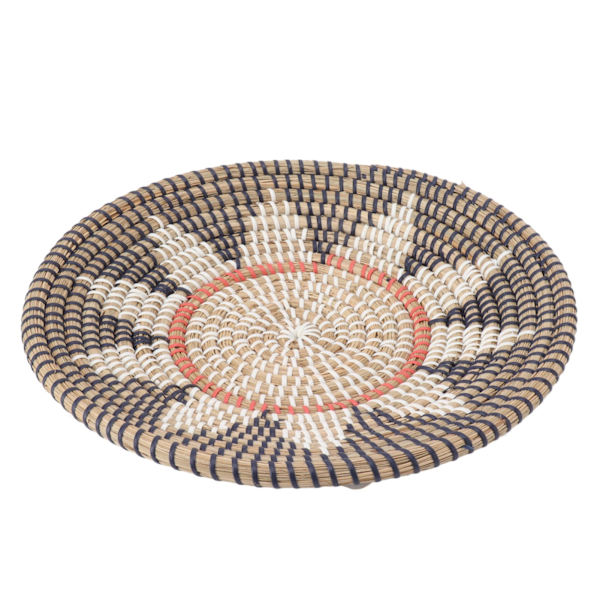 Runde gressveggpynt 35 cm diameter håndstrikket hengende vevde veggkurver for stue kjøkkenstil 2