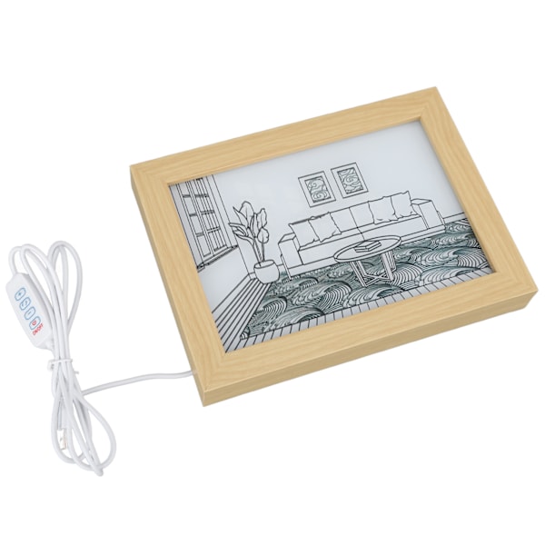 LED-koristevalo, japanilainen anime-tyyli, valaistu maalaus, 3 valaistustilaa, USB-liitäntä, L 32x23x3cm