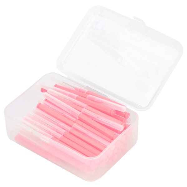 60 kpl / laatikko Ortodonttinen hammasväliharja Hampaiden puhdistustyökalu Hampaiden hampaiden puhdistusaine hammastikku vaaleanpunainen