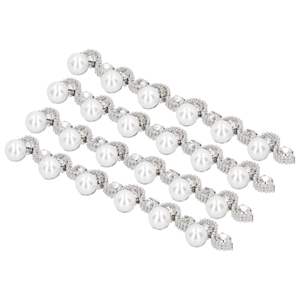 4 kpl Crystal Claw Chain Trimming hapsu Simulaatio Timanttiketju ompelu askartelu Tee-se-itse koristelu Pearl Wave Crystal Claw Chain