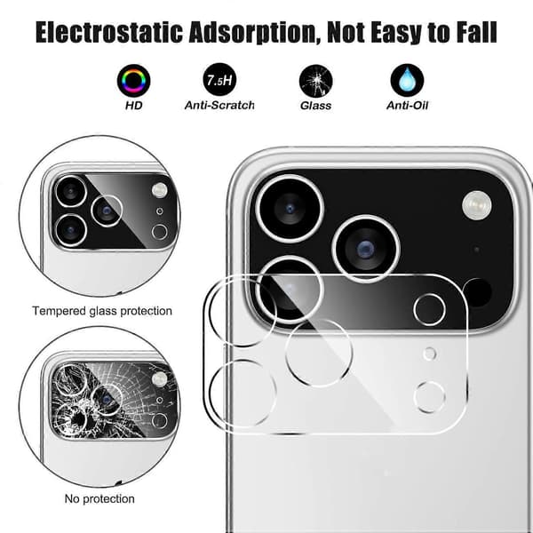 Camera Protector for iPhone 17 Pro, Arc Edge, Clear Tempered Glass Film