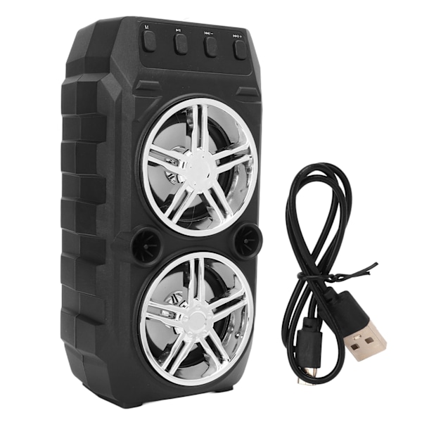 Bluetooth-högtalare för utomhuscamping med dubbla subwoofers, bärbar, hög volym, U-disk, minneskort, ljud, silvergrå
