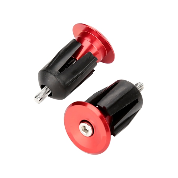 1 par aluminiumlegering sykkel Sykkelstyre Håndtak Stang End Plug Cap Deler (rød)