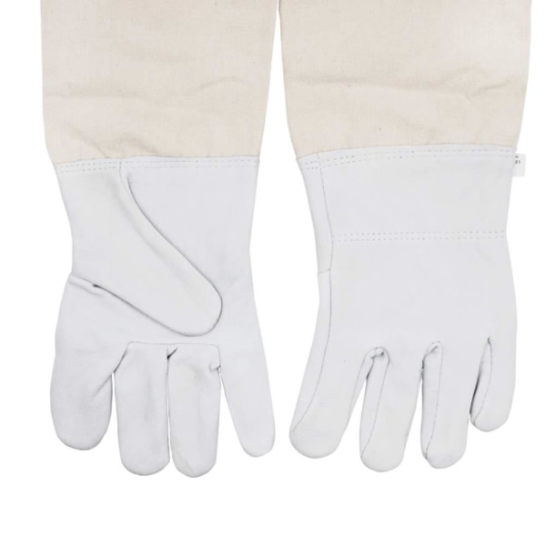(XL) Fårskinnsskyddshandskar för biodlare, universal biodlarhandskar i läder med ventilerat cover, sticksäkra handskar, biodlingsverktyg