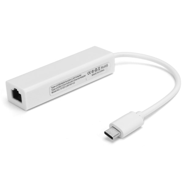 RJ45 Ethernet Adapter Type C til USB 2.0 Network 100M tilbehør for WIN XP/7/8/OS XUSB 2.0 med nettverkskort