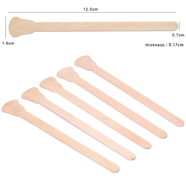 50 Stk/100 Stk Trævoksstave Små voksstave Voksapplikatorstave Trævoksspatelstave til hårfjerning af øjenbryn og næse