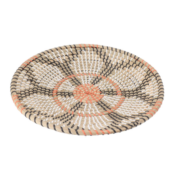 Runde gressveggpynt 35 cm diameter håndstrikket hengende vevde veggkurver for stue kjøkkenstil 3