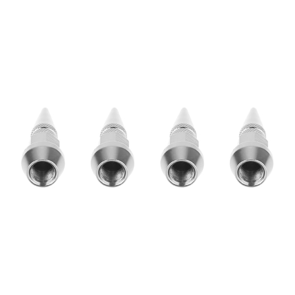 4 st Aluminiumlegering Spikade Däckventilstammen Bil Lastbil Luft Dammlock Skydd Silver