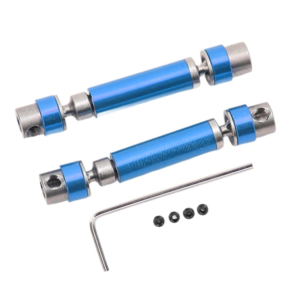 2 st Drivaxlar Fram Bak Mitt Aluminiumlegering Slitstark Rostfri Transmissionsaxel för FMS 1/24 FCX24 Blå