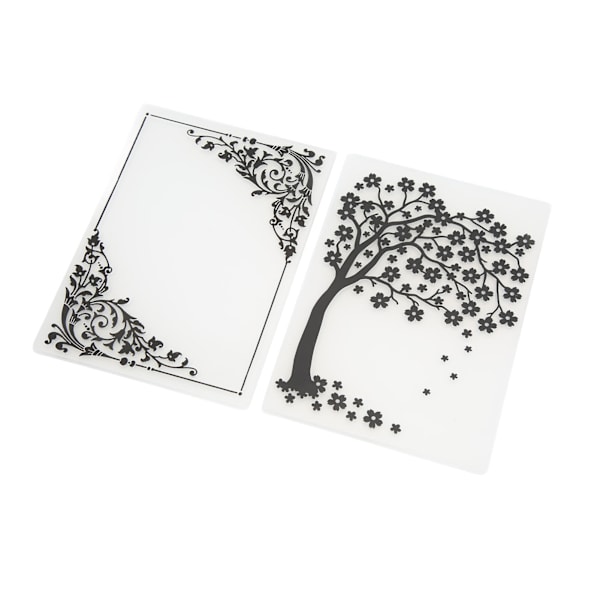 2 stk. Prægefolder Plastmateriale Dekorative Teksturer DIY Fremstilling Prægede Designskabeloner til Scrapbooking