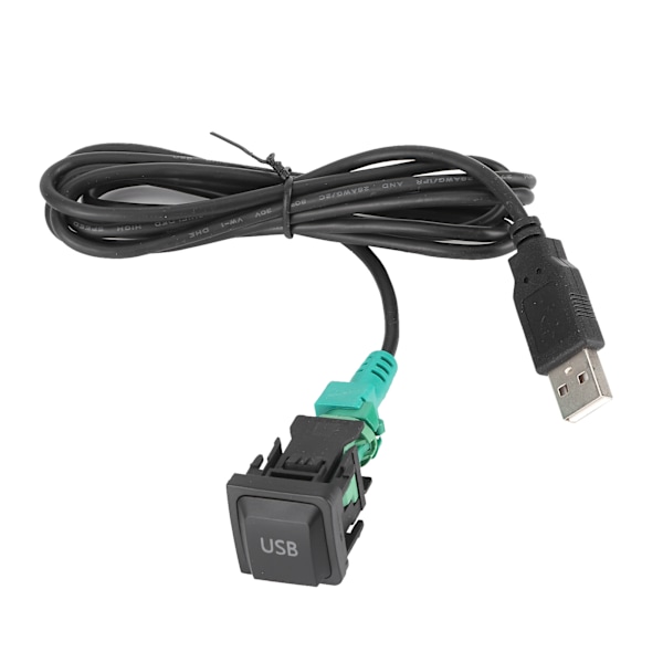 Stereo USB-kabeladapter med bryterknapp for CD-spiller radio DC 12V Universal tilkoblingsledning