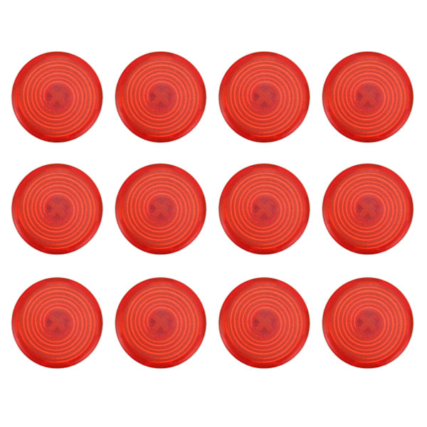12 stk Arcade-knappdeksel, erstatning for mekaniske trykknappdeksel for Kailh, Cherry, TTC, Akko, Glorious brytere, rød
