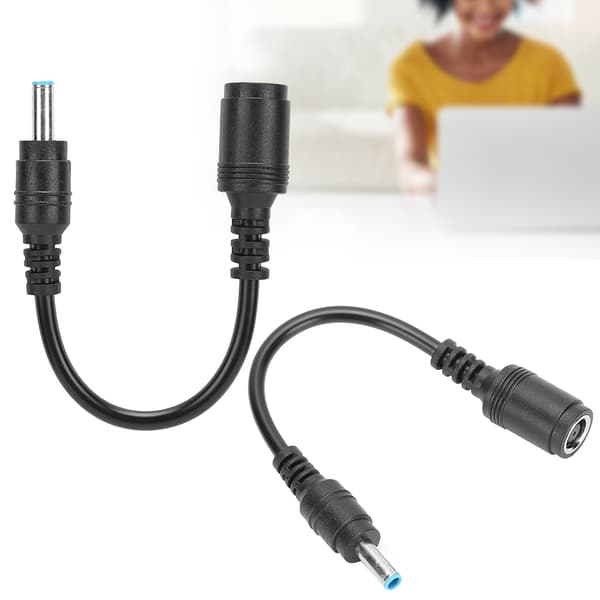 2 stk. Hun til Han Adapter Sort til HP/Dell Lige til Vinkel 7,4 x 5,0 mm til 4,5 x 3,0 mm