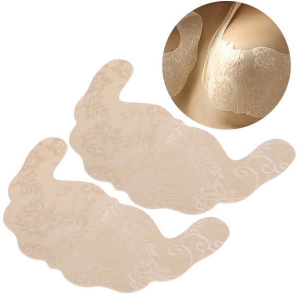 Brystvortedekselklistremerker Engangs selvklebende blonder Usynlig US-formede BH-undertøy (Khaki B)