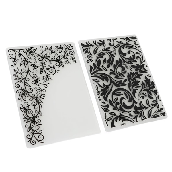 2 stk. Plast Pregefolder Blomster Blader Slitesterk Plast Enkel Betjening Bred Anvendelse Prege Mal Foldere