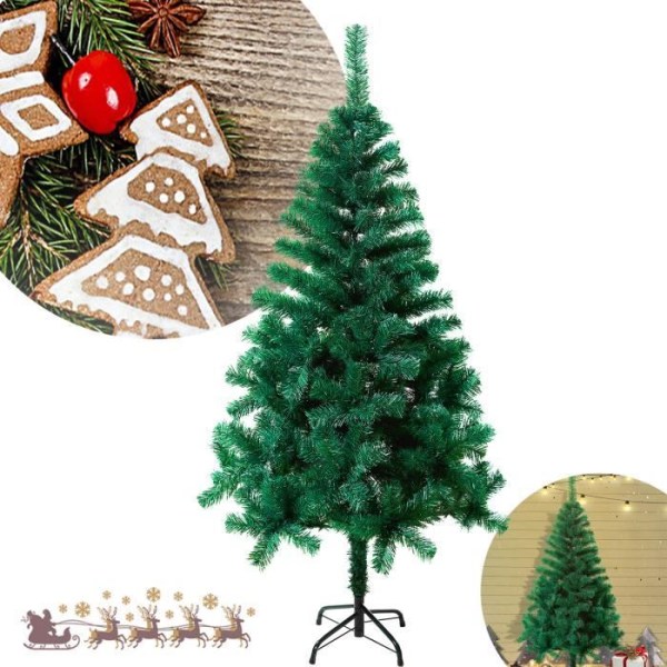 AUFUN 180 cm konstgjord julgran med stativ, PVC-nålar, viksystem idealiskt för hemgrönt