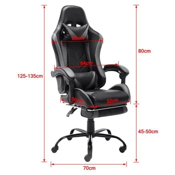 Aufun Gaming Chair, Ergonomisk Kontorsstol med Vibrationsmassage Svankkudde, Lastkapacitet 150 kg (Grön)