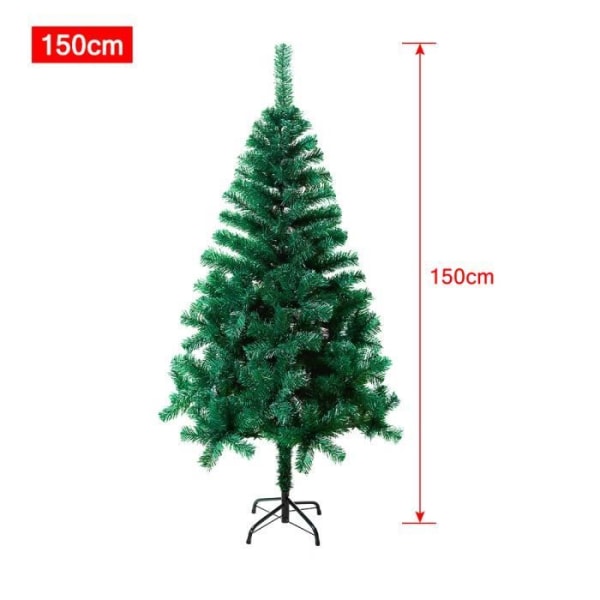 LILIIN konstgjord julgran 150 cm PVC-träd med metallställ för hem, butiker hotell, grönt