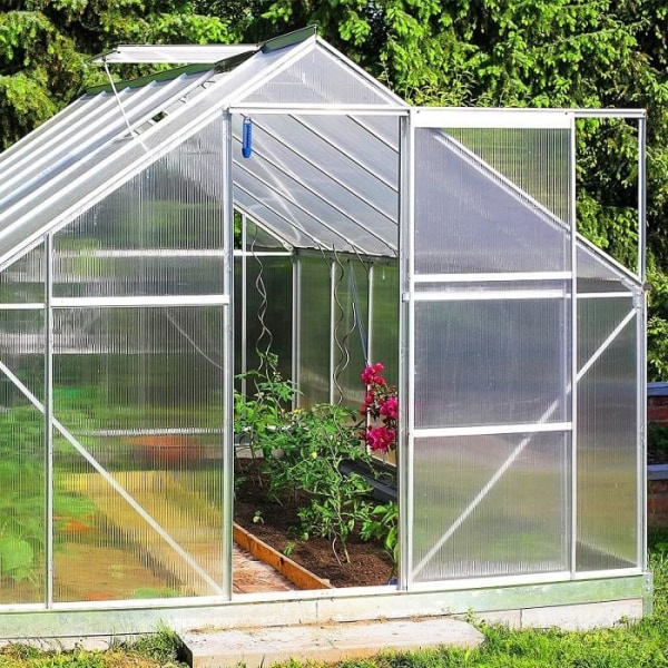 Aufun polykarbonatskiva 4 mm för trädgårdsväxthus 10,25 m² Ihålig UV-beständig, 60,5x121 cm per styck, Transparent