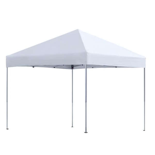 Aufun Folding Gazebo 3x3m UV-skydd, vattentätt, justerbar höjd för utomhusträdgårdsfestbröllop, vit