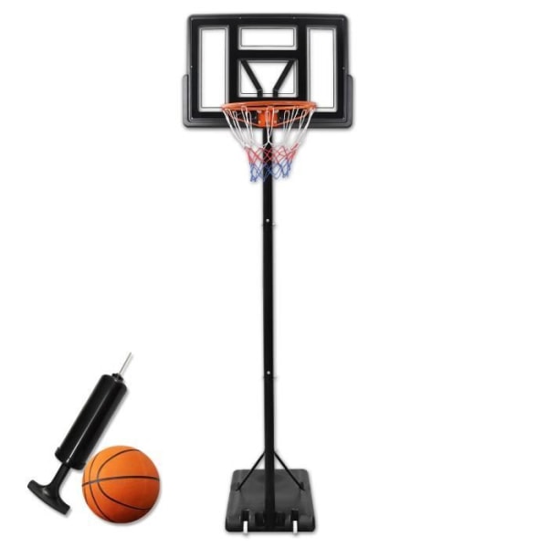 AUFUN basketkorg basketstativ med rullbasketsystem, höjdjusterbar från 135 till 305 cm