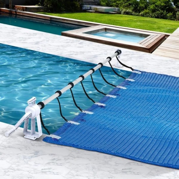 Aufun presenningsrulle, aluminiumrullsystem för presenningar och sol- och poolöverdrag, (1,05 m - 6,15 m)