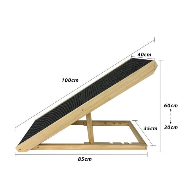 Aufun hundramp 100 cm lång hundtrappa hopfällbar bil för stora och små hundar, halkfri upp till 100 kg