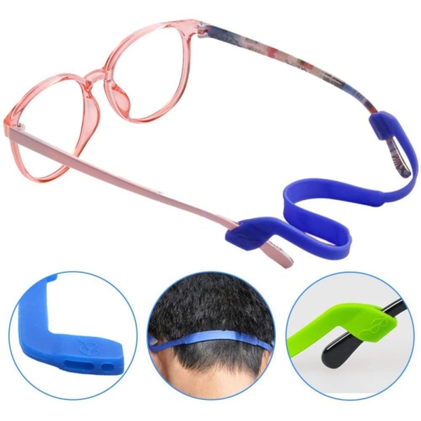 Halkfri glasögonhållare med 6 par öronkrokar