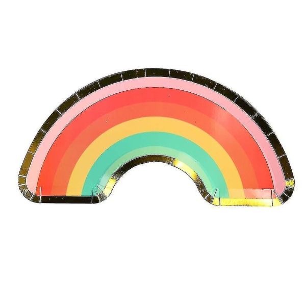 8 st/ set engångspapperstallrikar färg regnbågsformad mattallrik för födelsedagsfest Bröllopstillbehör