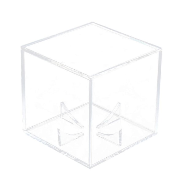 1 st Case Transparent fyrkantig akryl Baseball Display Stativ Förvaringslåda Hållare För Spelaren Fläkt Bästa presenten