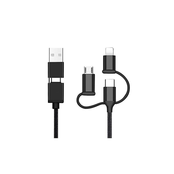 6-i-1 multi nylon kabel USB C/micro 60w snabbladdning för Android