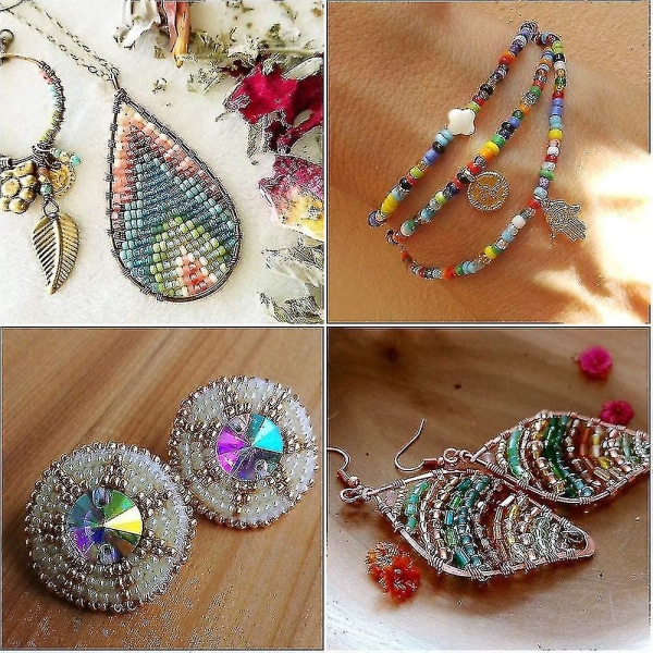 Glasfröpärlor 24 färger små pärlor Kit Armbandspärlor för smyckestillverkning