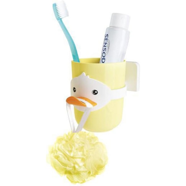 Tandborsthållare för barn, tecknad djur, badrum yellow