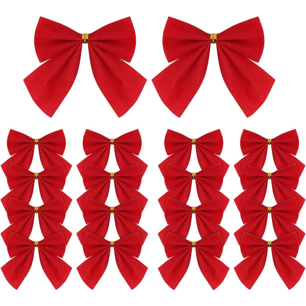 120st Mini röda bandbågar för julgran