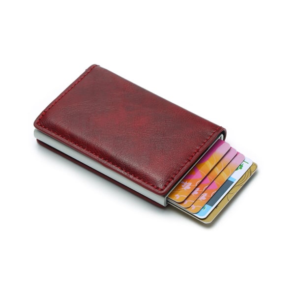 Skydda plånboksklämma med 6 kort i rött