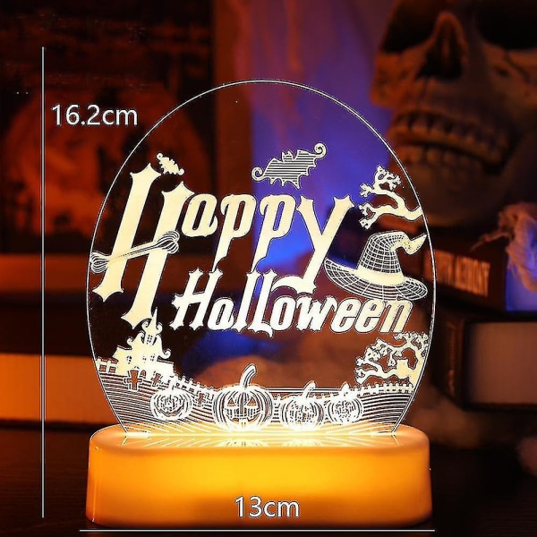 Halloween 3d Illusion Night Lights Skrivbordslampa, för Halloween Party Presenter Dekorationer Lampa