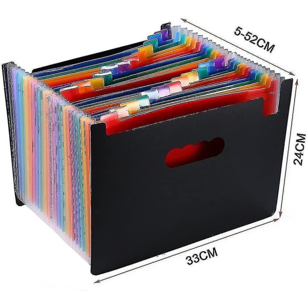 A4 Dragspel resväska sorterare, 24 fack pärm, expanderbar dokumenthållare