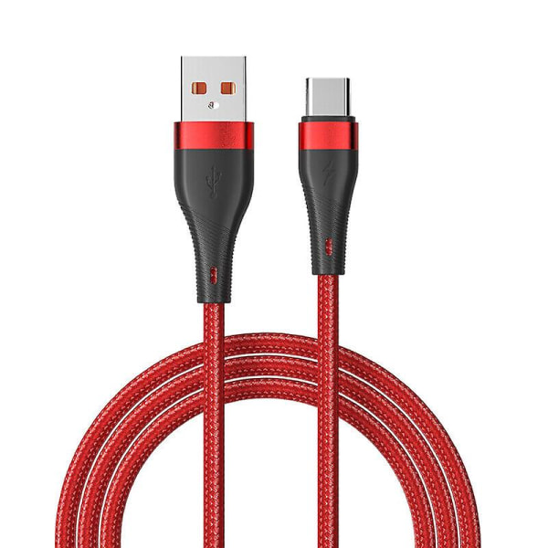 6a USB -kabel Typ-c Laddare Snabbladdningskabel sladd för Samsung Xiaomi -2m Röd